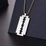 PROSTEEL Mens Stainless Steel Razor Blade Model Dog Tag Pendant Hip Hop Necklace, Punk Rock Jewelry, 22inch-24inch Adjustable, Come Gift Box