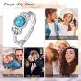 925 Sterling Silver Infinity with Celtic Knot Turquoise Solitaire Rings, Turquoise Jewelry Valentines Day Gift for Women Girlfriend Unisex Adult with Gift Box