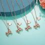 Hidepoo Horse Gifts for Girls, 14K Rose Gold Plated Horse Pendant Necklace Kids Heart Initial Necklace Dainty Horse Jewelry Girls Horse Necklace Horse Gifts for Girls Women