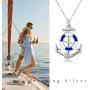 CUOKA MIRACLE Anchor Necklace, S925 Sterling Silver Sailor Necklace Rudder Nautical Necklace Anchor Pendant Jewelry Gifts for Women and Men