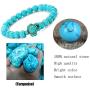 Ocean Sea Turtle Bracelets Save Beach Jewelry for Women Men 8MM Natural Stone Elastic Friendship Beads Bracelet (x-Group 1)