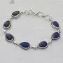 NOVICA Lapis lazuli .925 Sterling Silver Link Bracelet 7.5'', Caressing Rain in Blue