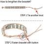 PLTGOOD Boho Leather Wrap Bead Bracelets for Women Men Girls Handmade Chakra Imperial Jasper Adjustable Healing Bracelet Bangles
