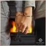 Silver Stone Jewelry Eternity his and her Matching Bracelets for Couples Our Love is Eternal Set of 2 Inspirational Long Distance Relationship Bracelets Stainless Steel Cuffs Couple Bracelets