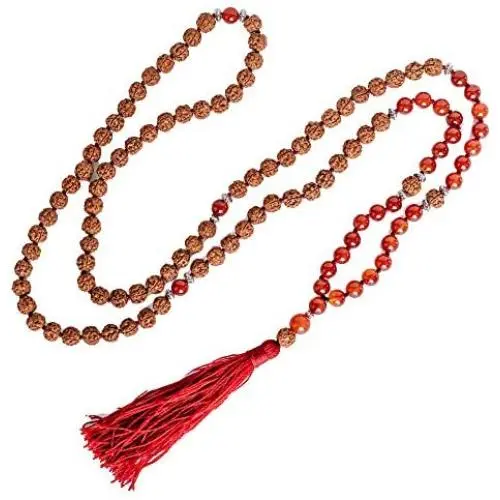 BLUE BOHO DESIGNS. Mala Necklace with Healing Stones for Meditation