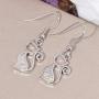 CiNily Opal Dangle Drop Earrings for Women Girls 18K White Gold Plated Note/Bar/Cat Gemstone Earrings Jewelry Gift