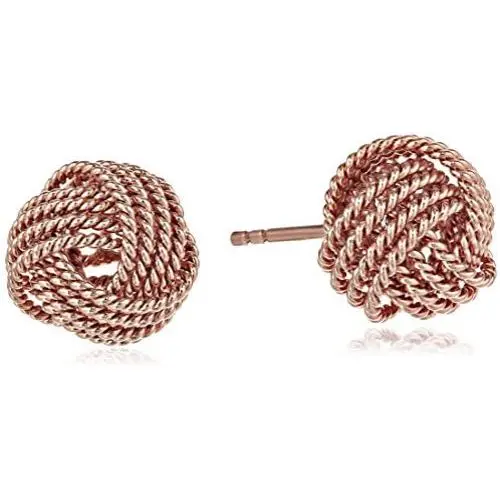 Amazon Essentials Plated Sterling Silver Twisted Love Knot Stud Earrings Amazon Essentials Plated Sterling Silver Twisted Love Knot Stud Earrings