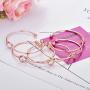 Bridesmaid bracelets-Ikooo 5 pcs Love Knot Open Bangle With Bride Tribe Hair tie for Best Friend, BFF of the Bride wedding Gift
