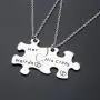 ENSIANTH 2pc His Crazy Her Weirdo Necklace Puzzle Piece Necklace Set Gift for Lover