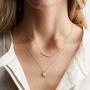 Rhinelife Layered Dainty Circle Chokers Necklace Y Pendant Handmade 14K Gold Plated Rectangle Bar Long Necklace for Women Simple Boho Jewelry Gift