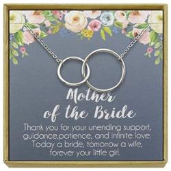 IDLAN Wedding Gifts Wedding Jewelry 2 Interlocking Infinity Double Circles Necklace