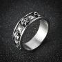 HZMAN Mens Punk Goth Skull Ring Silver Stainless Steel Hip hop Bands