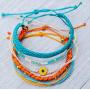 Braided Sunflower Boho String Woven Strand Bracelets Set for Women Teen Girls Adjustable Wrap Rope Charm Wave Jewelry Friendship Waterproof Gift Sunflower 5 Pcs