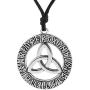 Dawapara Celtic Knot Punk Viking Runes Amulets Charm Pendant Necklace Jewelry for Men/Women Blessing Gift (Antique Silver)