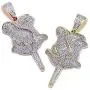 MoCa Jewelry Unisex Hip Hop Iced Out Bling Novelty Rose Flora Flower Pendant Necklace with 24 Inch Stainless Steel Rope Chain for Men Women