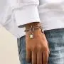 Ingemark Stainless Steel Chunky Link Chain Bracelet Love Lock Coin Pendant Bracelet for Girls Women Charm Birthday Valentines Day Jewelry Gifts