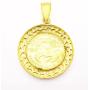 Walking Liberty Coin And Bezel Pendant 10K Yellow Gold