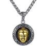 Aoiy Stainless Steel Buddha Pendant Necklace, Unisex, 24'' Link Chain, hhp005ji