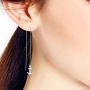 Contemporary Nautical Anchor .925 Sterling Silver Thread Slide Earrings