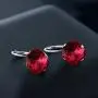 925 Sterling Silver 10.00MM Rose Red Earrings Made with Swarovski Crystals 925 Sterling Silver 10.00MM Rose Red Earrings Made with Swarovski Crystals