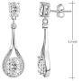 Lavencious Tear Drop Rhodium Plated with AAA CZ Cubic Zirconia Bridal Wedding Party Prom Dangle Earrings for Women