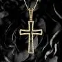 14k Plated Cross Necklace for Women – Cross Pendant with Zircons and Chain - Faith Necklace By HalleluYAH