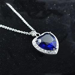 Titanic Heart of the Ocean Neckalce, AILUOR Silver Necklace Pendants Jewelry Mothers Day Gift