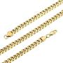 PY BLING 14K/18K Gold Plated Solid Curb Miami Cuban Link Chain Stainless Steel 4mm-8mm Diamond Cut Necklace or Bracelet for Men and Women 7-30 Inches