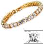 HUAMING 5mm Iced Out Tennis Chain Bracelet Necklace Set with Cross Pendant for Men Hip Hop Link Gold Plated Bling Bracelet with AAA Cubic Zirconia Diamond