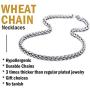 ChainsPro 3/6 mm Box/Wheat/Twist Rope Necklace, Replacement Chain for Pendant/Charm, 18-30 inches, 316L Stainless Steel/18K Gold Plated-Send Gift Box