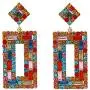 Statement Drop Earrings Colorful Gorgeous Rhinestone Geometric Square Crystal Rainbow Stone Shining Earrings Ear Jewelry for Women Girls Statement Drop Earrings Colorful Gorgeous Rhinestone Geometric Square Crystal Rainbow Stone Shining Earrings Ear Jewelry for Women Girls
