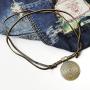 COOSTUFF ANNA Genuine Leather Jewelry Necklace for Women Fashion Adjustable Rope Womens Pendant Choker