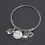 ENSIANTH Music Gift Where Words Fail Music Speaks Expandable Music Charm Bangle Music Lovers Jewelry
