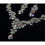 Hamer Prom Costume Jewelry for Women Crystal Choker Pendant Statement Chain Charm Necklace and Earrings Wedding Jewelry Sets for Brides