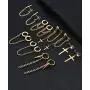 Ofeiyaa 6 Pairs Stainless Steel Small Hoop Chain Earrings Cross Dangle Hinged Hoop Earrings for Women Girls Men CZ Stud Earrings Huggie Helix Cartilage Tragus Daith Piercing Silver Gold Tone Ofeiyaa 6 Pairs Stainless Steel Small Hoop Chain Earrings Cross Dangle Hinged Hoop Earrings for Women Girls Men CZ Stud Earrings Huggie Helix Cartilage Tragus Daith Piercing Silver Gold Tone