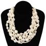 Womens Multi Strand Chunky Statement Pearl Necklace Choker for Women Bride Wedding Jewelry Set