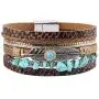 GelConnie Feather Leather Cuff Bracelet Magnetic Multi Strand Bracelet Wrap Bracelet Bohemian Jewelry Gifts for Women, Wife, Sister
