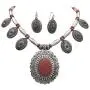 Gypsy Jewels 7 Natural Stone Flair Western Style Detailed Silver Tone Statement Necklace & Dangle Earrings Set Gypsy Jewels 7 Natural Stone Flair Western Style Detailed Silver Tone Statement Necklace & Dangle Earrings Set