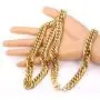U7 Men Thick Chain Necklace Bracelet Set 316L Stainless Steel 18K Gold Plated 12MM Wide Franco Curb Chains, Length 8.3-36 Inch, 3 Color Choice, Gift for Father or Boyfriend