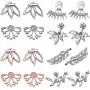 Suyi Fashion Hollow Lotus Flower Earrings Crystal Simple Chic Stud Earrings Set