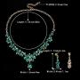 BriLove Womens Wedding Bridal Crystal Teardrop Cluster Statement Necklace Dangle Earrings Set