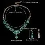 BriLove Womens Wedding Bridal Crystal Teardrop Cluster Statement Necklace Dangle Earrings Set