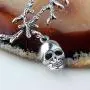 Mountainer Punk Gothic Tree Branch Skull Skeleton Dangle Drop Earrings for Women Scary Halloween Jewelry Accessory