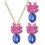 ORAZIO Pineapple Necklace Earrings for Women Gold Tone Statement Jewelry Set