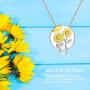 Bolelis 925-Sterling-Silver Sunflower Urn-Pendant-Necklace - Necklace Memorial Ashes,Forever in My Heart Pendant Jewelry for Women,Funnel Filler Kit(Chain 18''+2'')