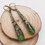 D.Rosse Indian Ethnic Vintage Silver Crystal Teardrop Dangle Drop Earrings Boho Gypsy Retro Rhinestone Hook Earrings for Girls and Women Love Gift