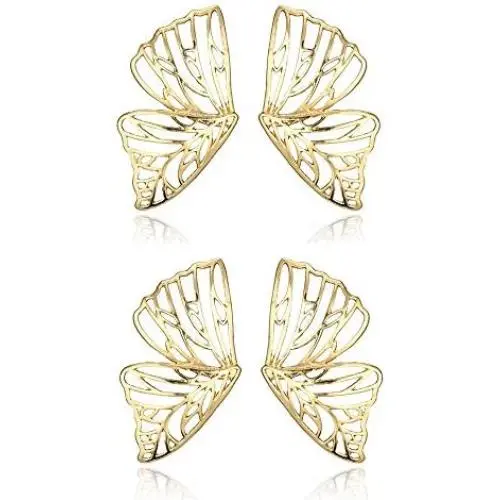 2 Pairs Cute Big Butterfly Stud Earrings s for Women Girls, Dainty Bohemian Gold Butterfly Wings Drop Dangle Earrings Jewelry 2 Pairs Cute Big Butterfly Stud Earrings s for Women Girls, Dainty Bohemian Gold Butterfly Wings Drop Dangle Earrings Jewelry