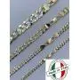 Harlembling Mens Flat Cuban Chain - Two Tone Diamond Cut - 14k Gold Over Solid 925 Sterling Silver - Made in Italy - 5mm 6mm 8mm 10mm Harlembling Mens Flat Cuban Chain - Two Tone Diamond Cut - 14k Gold Over Solid 925 Sterling Silver - Made in Italy - 5mm 6mm 8mm 10mm