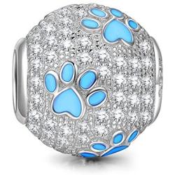 NINAQUEEN Puppy Paw Animal Style Charms 925 Sterling Silver Women Cute Dog Beads Footprints Charms Suitable for Women Bracelet Necklace Pendant, Gifts for Animal Lovers NINAQUEEN