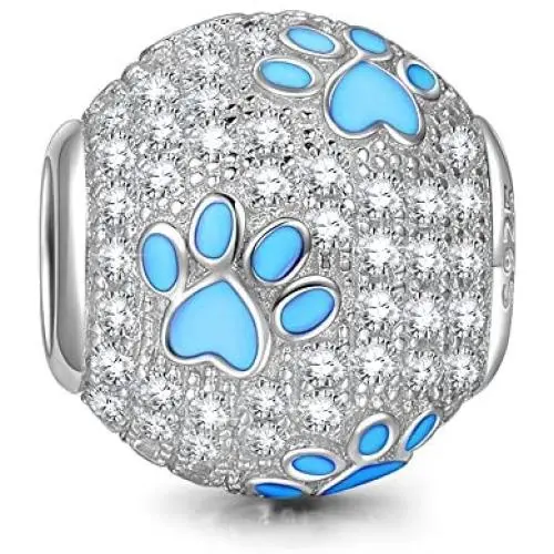 NINAQUEEN Puppy Paw Animal Style Charms 925 Sterling Silver Women Cute Dog Beads Footprints Charms Suitable for Women Bracelet Necklace Pendant, Gifts for Animal Lovers NINAQUEEN